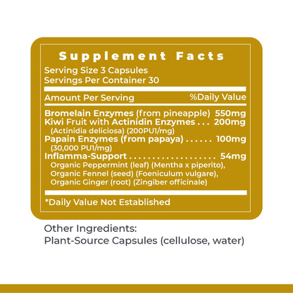 Premier Research Labs Inflammacidin - Digestive Enzymes, Papain from Papaya, and Bromelain Enzymes for Digestion, Plant Enzymes for Women & Men, Vegan Friendly - 90 Vegetarian Capsules Premier Research LabsBuy Supplements Australia