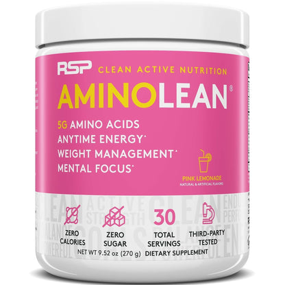RSP NUTRITION TrueFit Protein Powder (Vanilla 2 LB) with AminoLean Pre Workout Energy (Pink Lemonade 30 Servings)