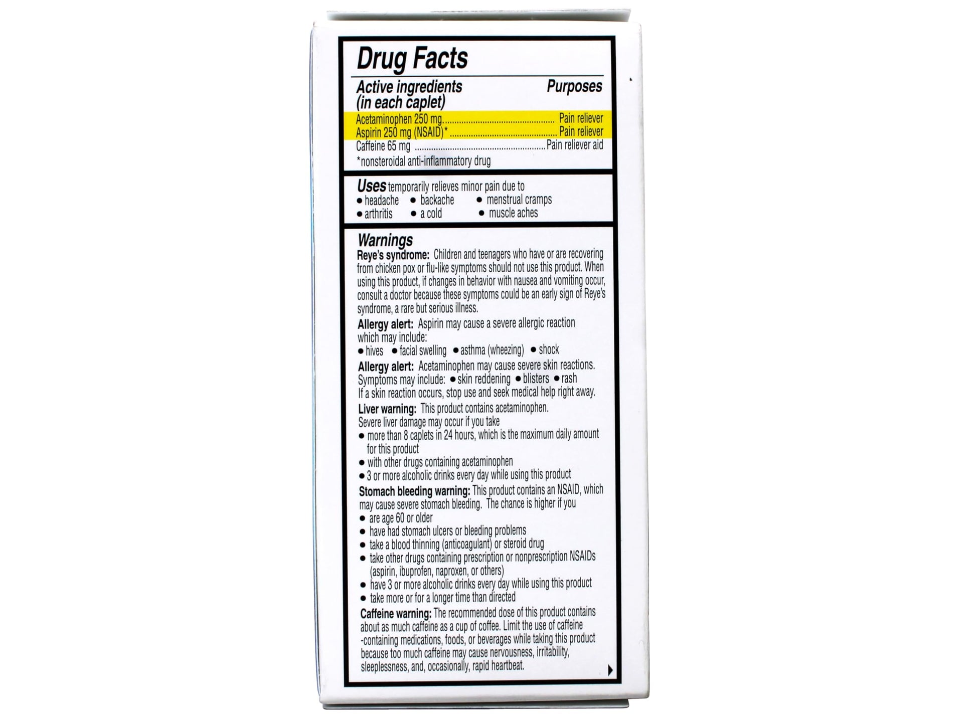 Vanquish Extra Strength Pain Reliever Headache Relief Aspirin Acetaminophen Caffeine 100 Coated Caplets (Pack of 2) VanquishBuy Supplements Australia