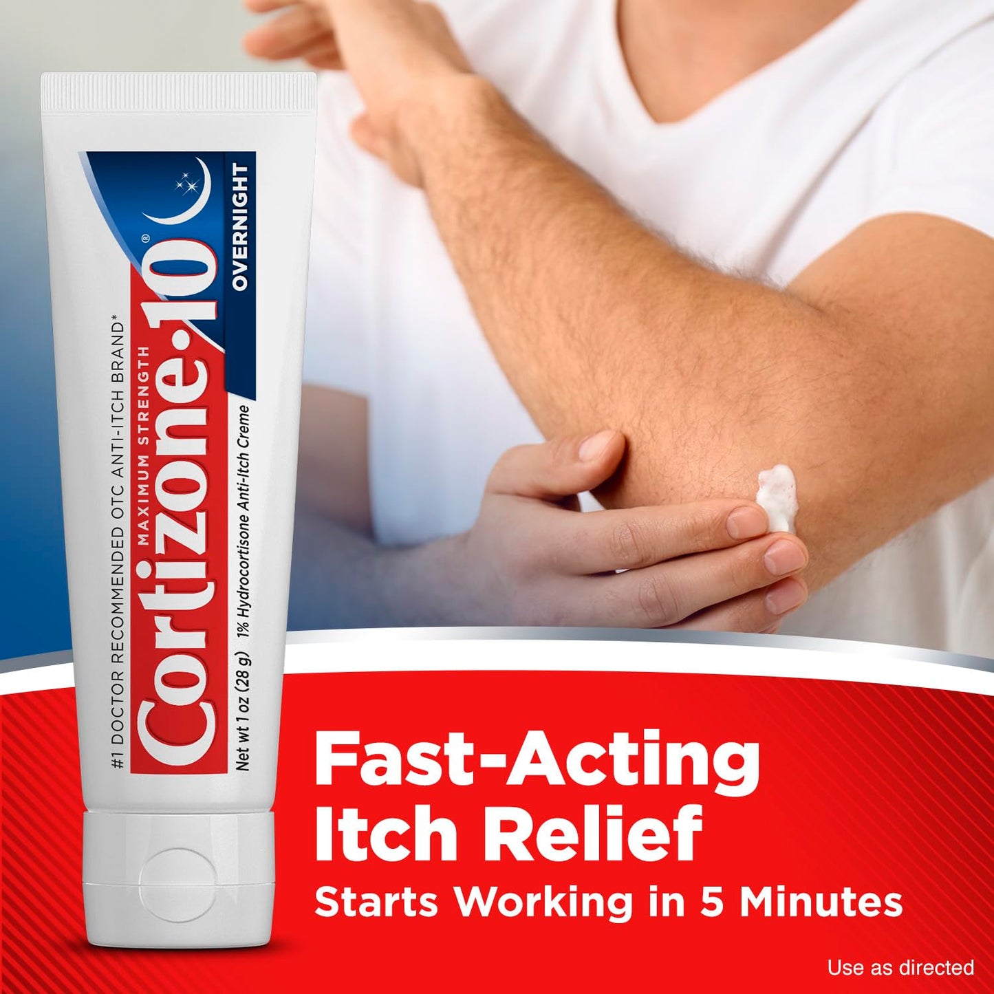 Cortizone-10 Maximum Strength Overnight Itch Relief Cream, 1% Hydrocortisone, Fast-Acting, Lavender Scented Anti-Itch Cream for Bug Bites, Rash, Eczema, Psoriasis, Poison Ivy, Oak, Sumac, 1 oz Cortizone 10Buy Supplements Australia