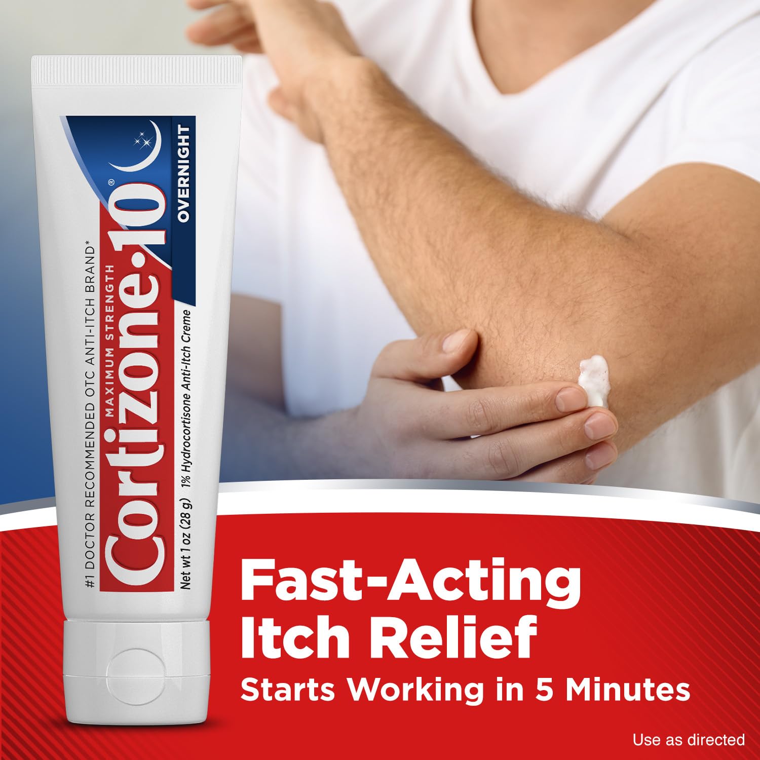 Cortizone-10 Maximum Strength Overnight Itch Relief Cream, 1% Hydrocortisone, Fast-Acting, Lavender Scented Anti-Itch Cream for Bug Bites, Rash, Eczema, Psoriasis, Poison Ivy, Oak, Sumac, 1 oz Cortizone 10Buy Supplements Australia