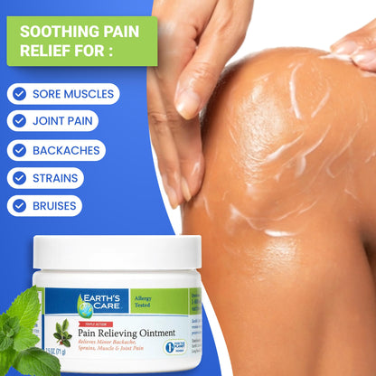 Earth's Care Pain Relieving Ointment - Triple Action Muscle and Joint Pain Relief Cream - Topical Analgesic 2.5 oz (3 Jars) Earth's CareBuy Supplements Australia