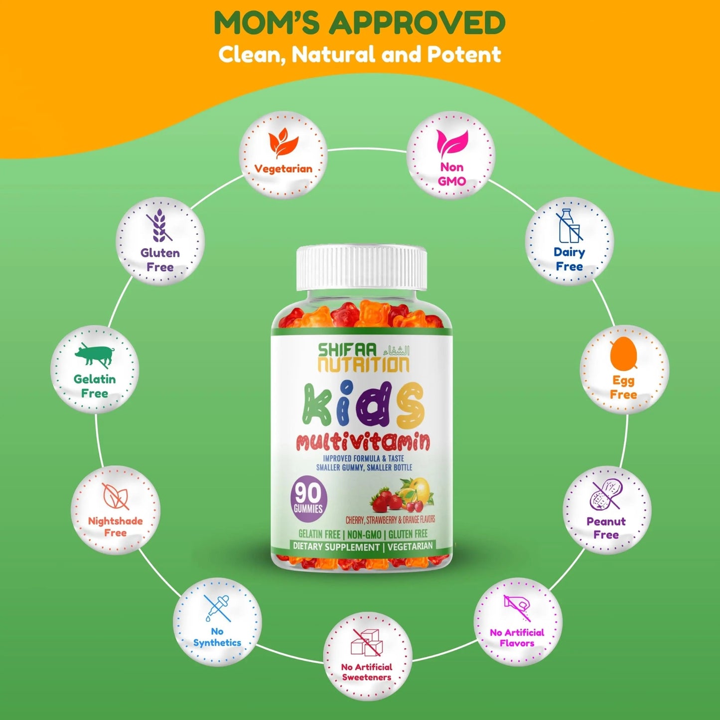 SHIFAA NUTRITION Halal Kids Multivitamin Gummies, 45-90 Days Supply, with All Essential Kids Vitamins SHIFAA NUTRITIONBuy Supplements Australia