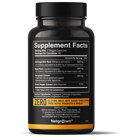 Natgrown Ashwagandha Maca Root Fenugreek Extract Capsules Supplement NatgrownBuy Supplements Australia