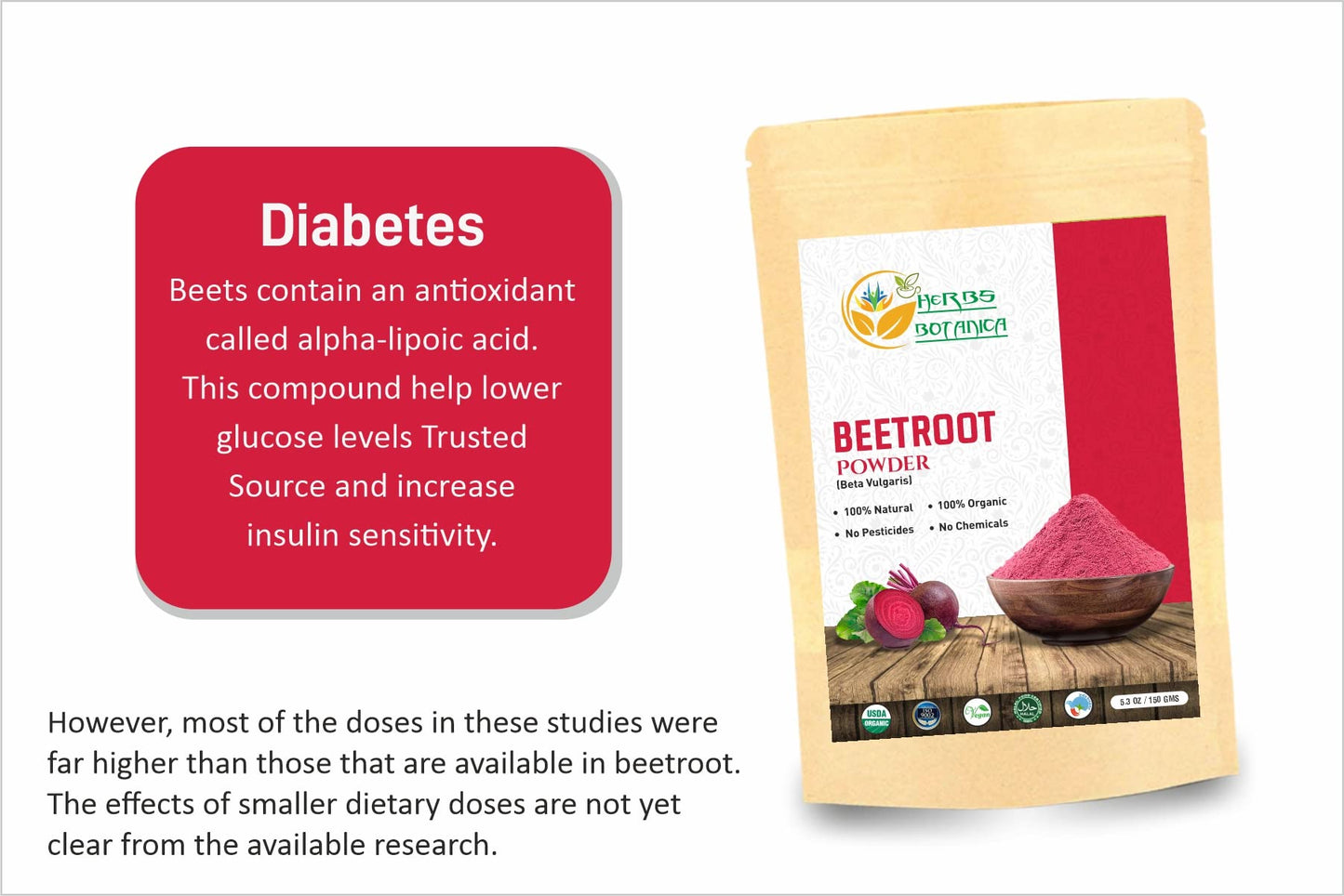 Herbs Botanica Beetroot Powder Organic for Baking and Smoothies | Nitric Oxide Suppement Herbs BotanicaBuy Supplements Australia