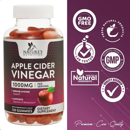 Nature's Nutrition Apple Vinegar Gummy for Weight Loss 1000mg - Vegan Apple Cider Vinegar Nature's NutritionBuy Supplements Australia