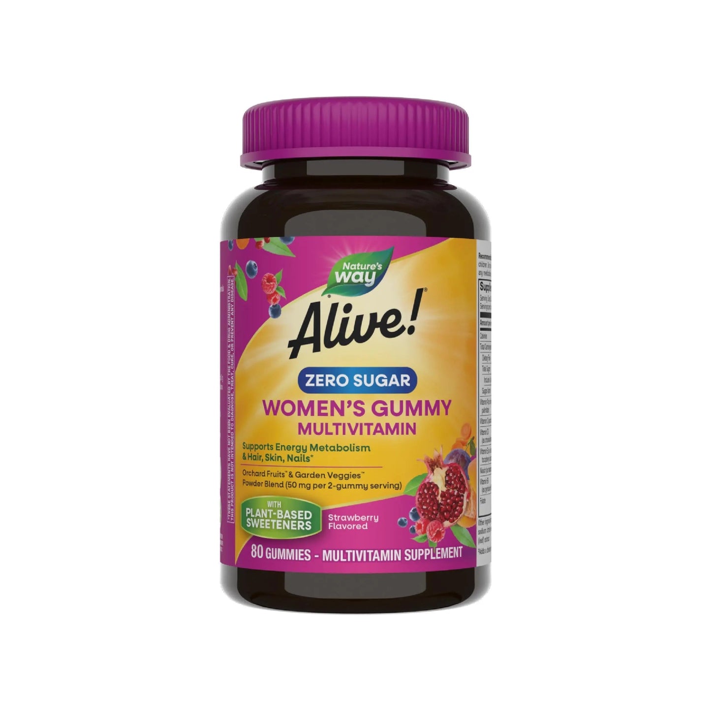 Nature’s Way Alive! Zero Sugar Women's Gummy Multivitamins, Energy Metabolism*, Hair, Skin, Nails*, B-Vitamins Nature's WayBuy Supplements Australia