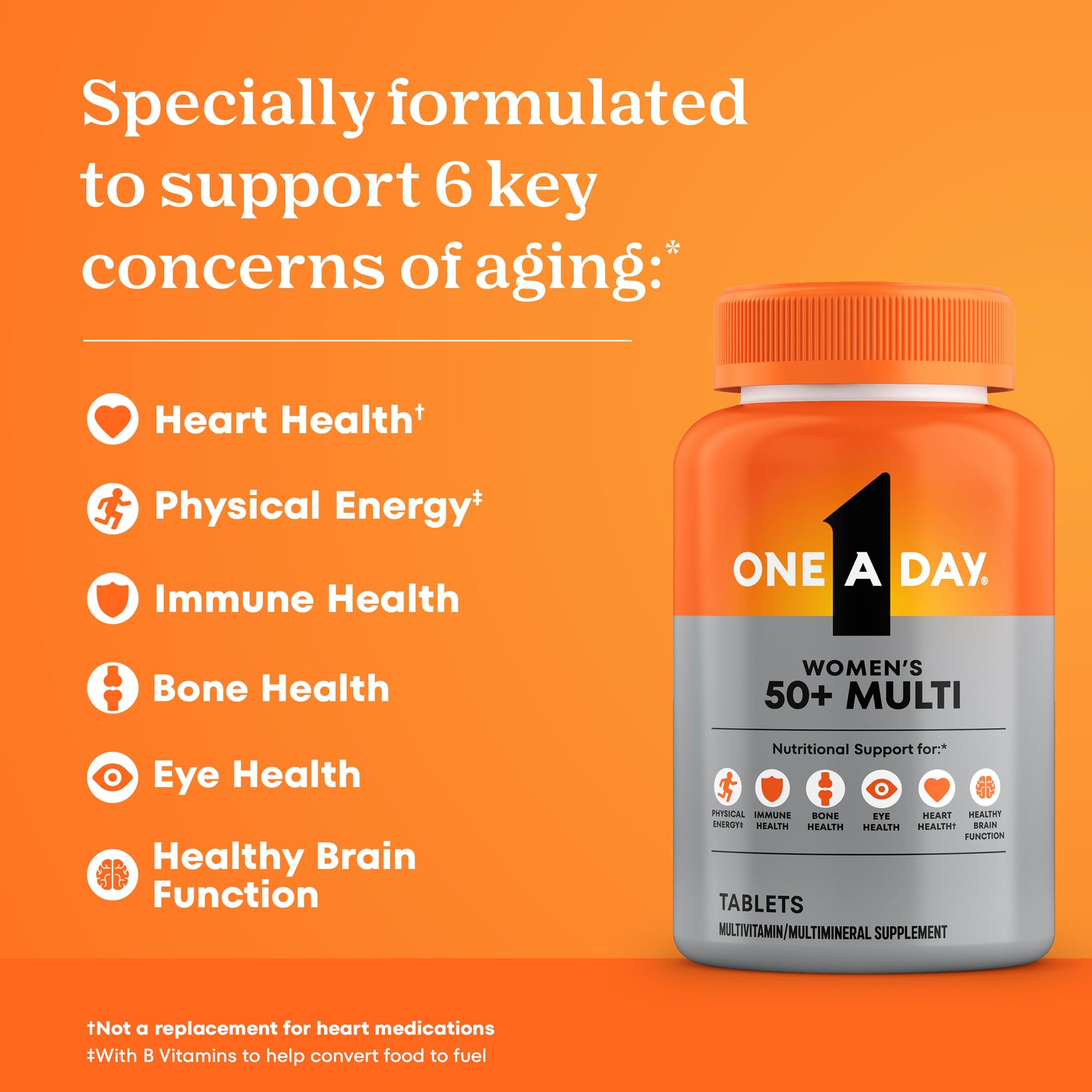 One A Day Multivitamin for Women 50 and Over Tablets, Womens Multivitamin 50 plus with Vitamins D, C, E, Zinc & Biotin, Daily Vitamins ONE A DAYBuy Supplements Australia