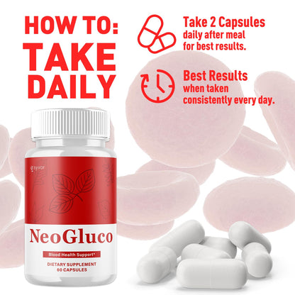NeoGluco Capsules, Official NeoGluco Glycogen Support Pills with All Natural Ingredients, Advanced Formula Health Supplement with Maximum Strength Premium Vitamins for Women & Men (60 Capsules) SyvorBuy Supplements Australia