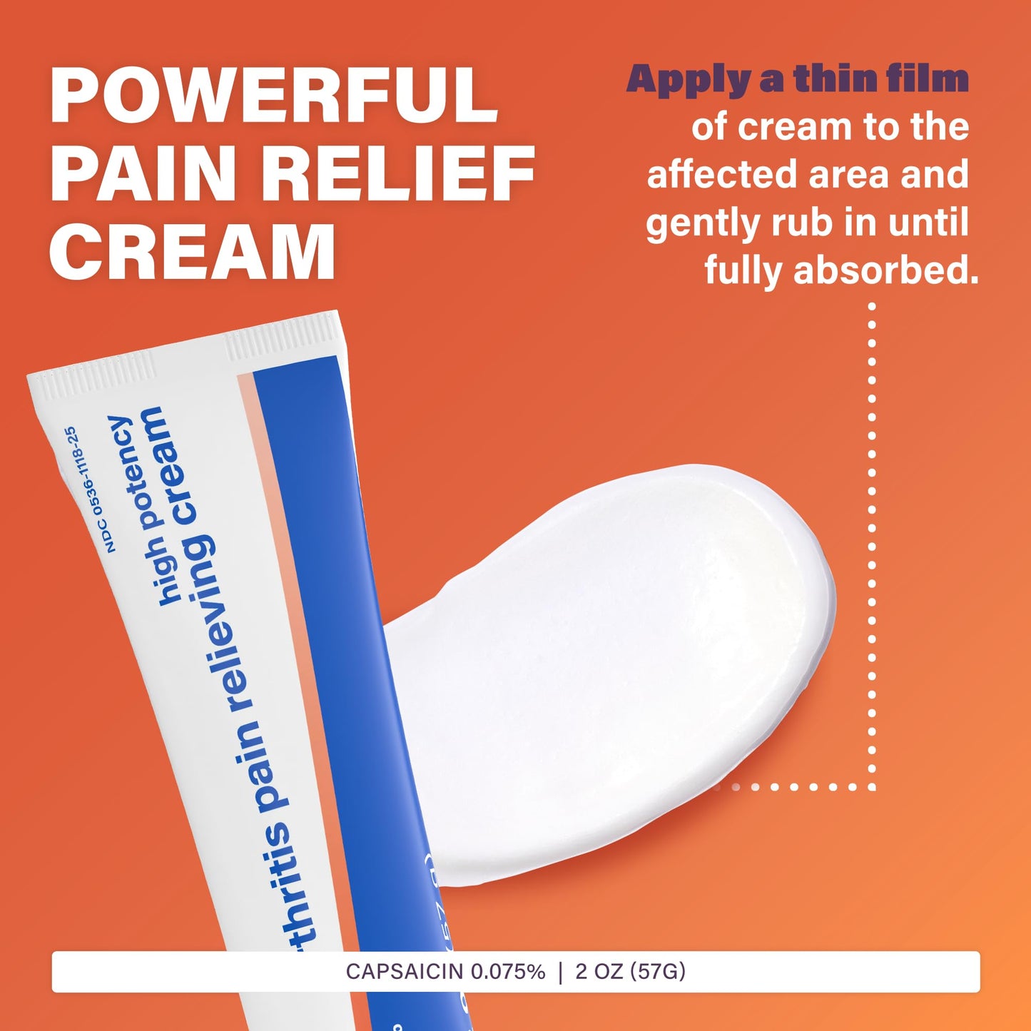 Rugby High Potency Capsaicin 0.075% Cream - Pain Relief Cream for Arthritis - 2 Oz (57g), (1 Pack) RUGBY LABORATORIESBuy Supplements Australia