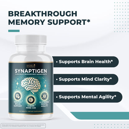 Nature’s NutriWave Synaptigen – Natural Supplement with Inulin Powder, Probiotics 3.5 Billion CFU, for Daily Wellness – Made in USA, Non-GMO, 30 Tablets - 6 Month Supply Nature’s NutriWaveBuy Supplements Australia