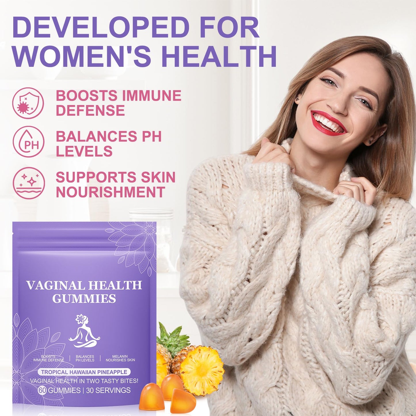 Vital Vaginal Probiotic Gummies for Women, 60PCS Feminine Balance Gummies, PH Balance,Immune Support, Vegan, Gluten-Free, Vaginal Probiotics Supplement, 60 Count DCTTVHVDBuy Supplements Australia