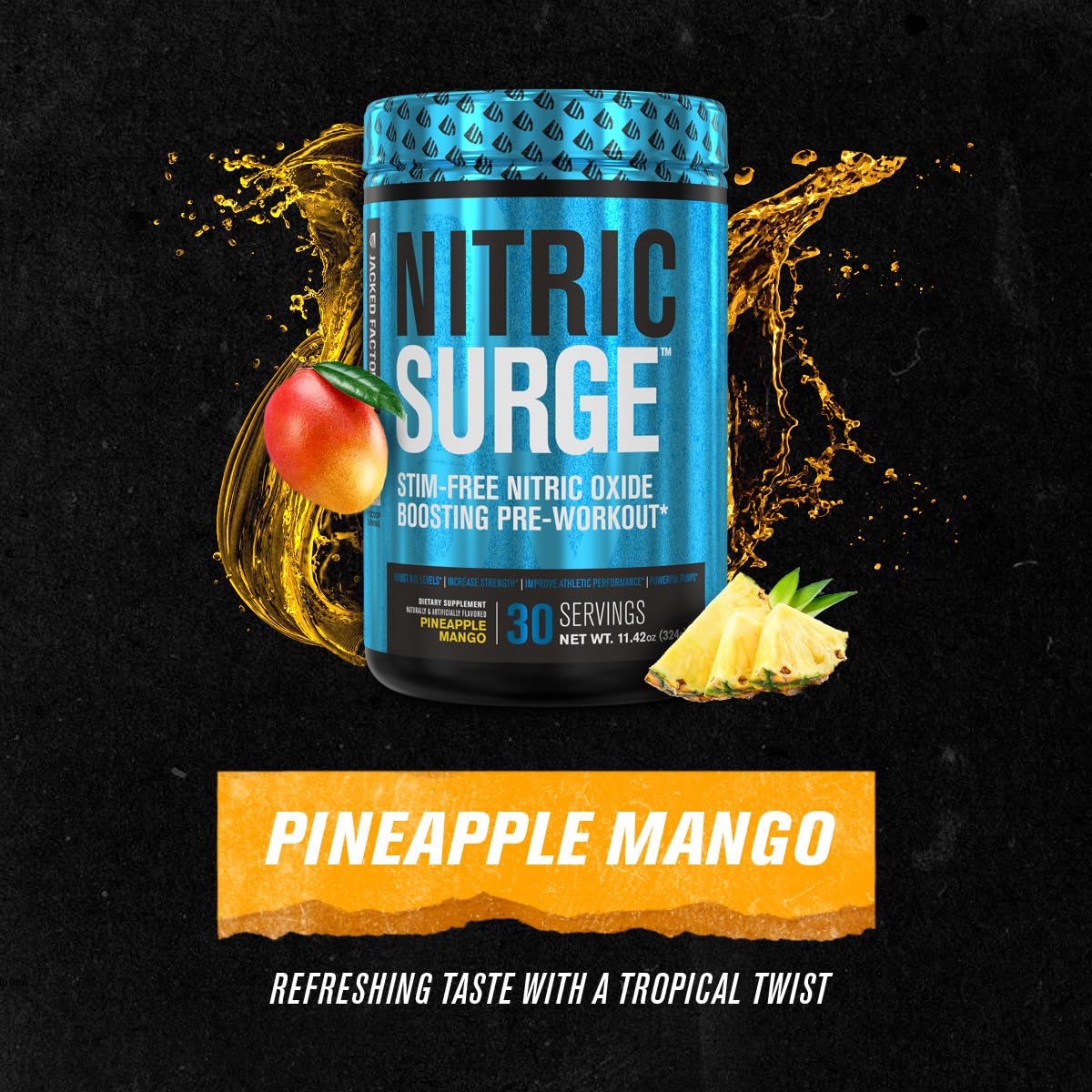 Nitric Surge Stim Free Pre Workout Powder - Caffeine Free Nitric Oxide Supplement Jacked FactoryBuy Supplements Australia