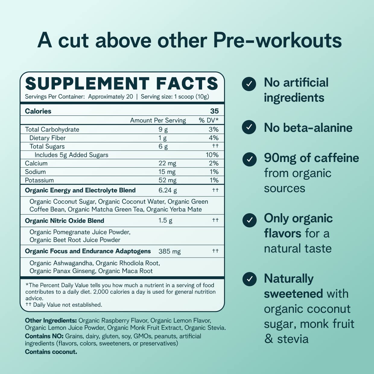 Ora Organic Natural Pre Workout Powder - Raspberry Lemonade Flavor- Provides Jitter Free Ora OrganicBuy Supplements Australia