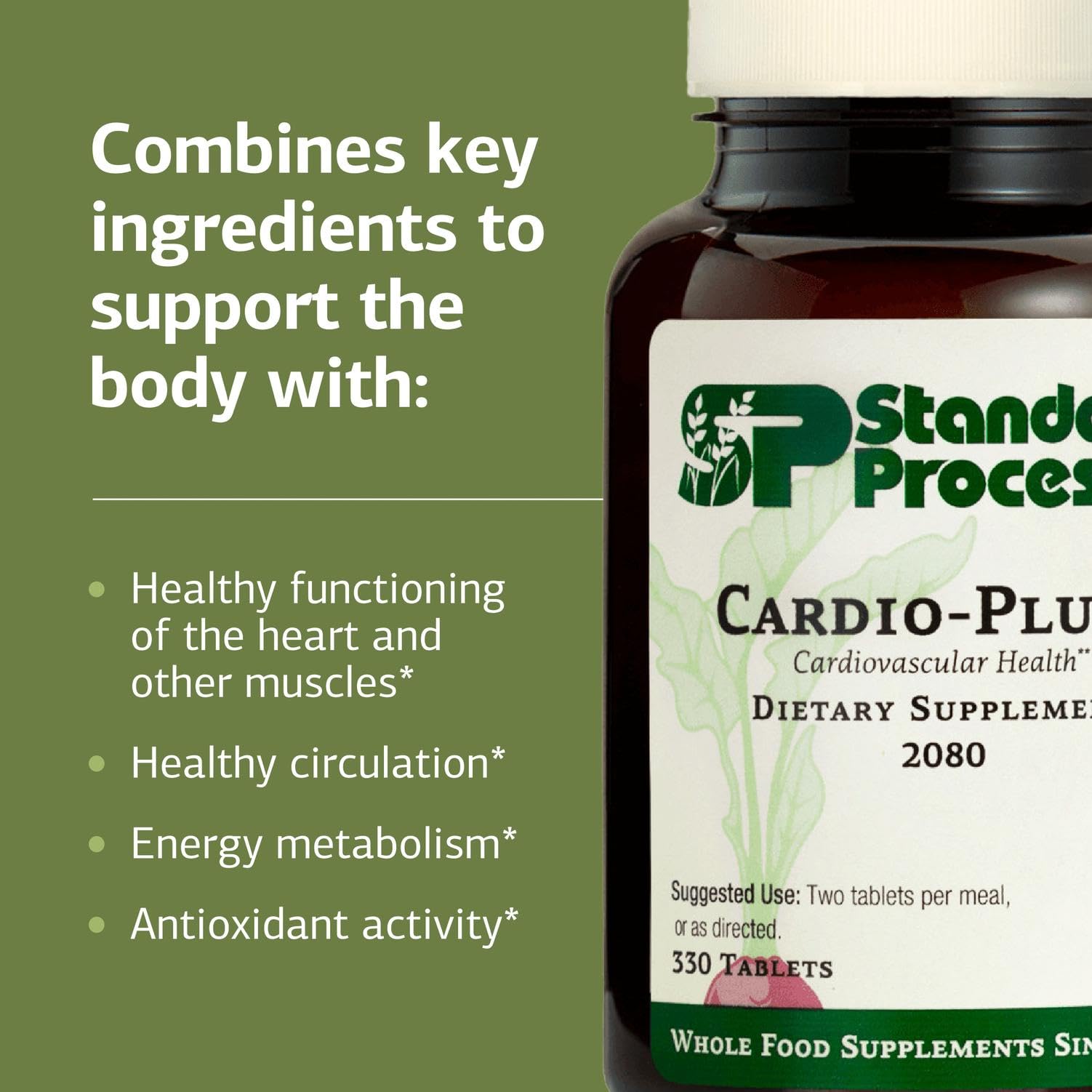 Standard Process Inc. Cardio-Plus - Antioxidant Support - Heart Health, Circulation & Blood Flow Supplement with Vitamin B6, Niacin & Riboflavin - Energy Metabolism Supplement - 330 Tablets Standard Process Inc.Buy Supplements Australia