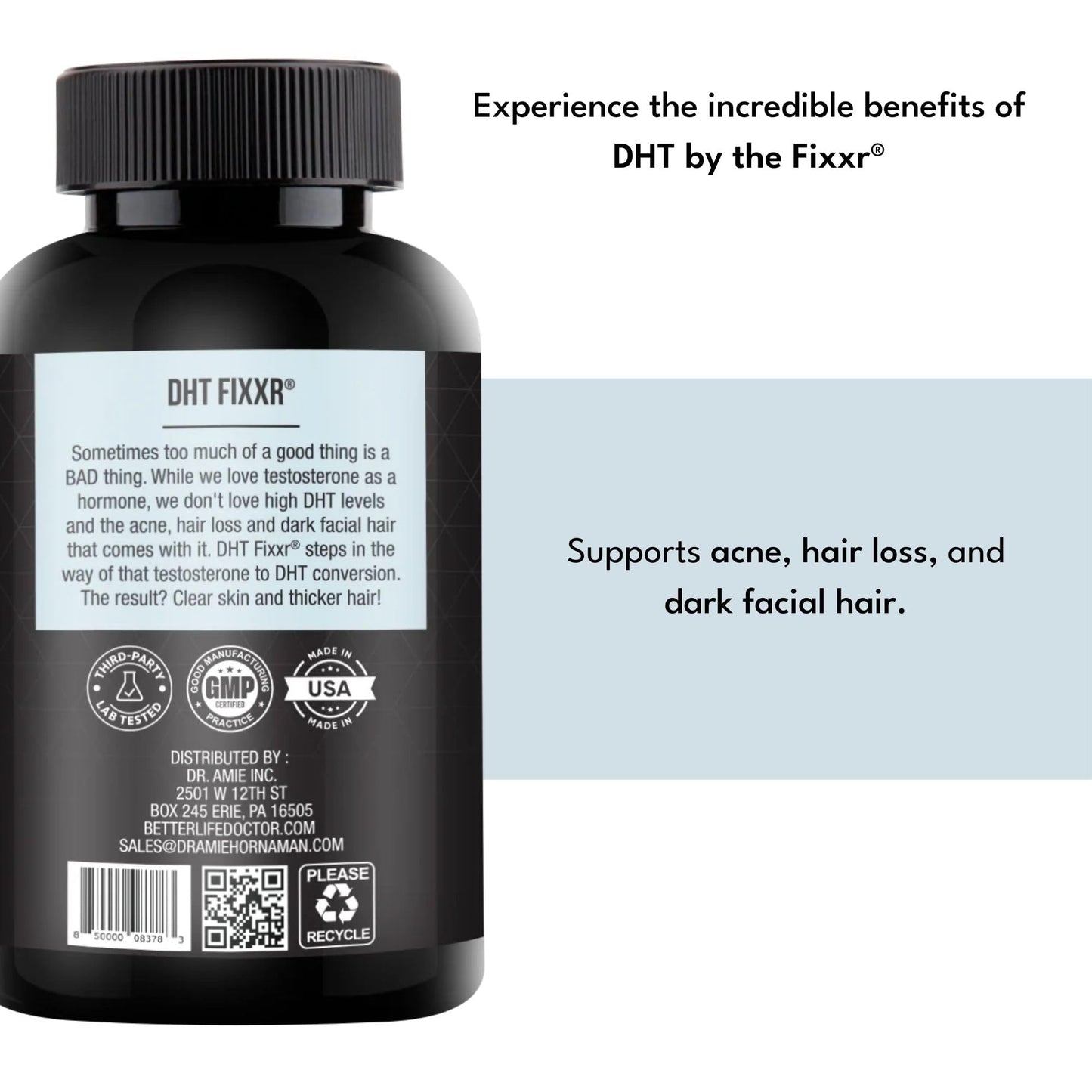Fixxr DHT Support by Dr. Amie | with Saw Palmetto and Nettles | Acne and Hair Loss Support | 60 Capsules FixxrBuy Supplements Australia