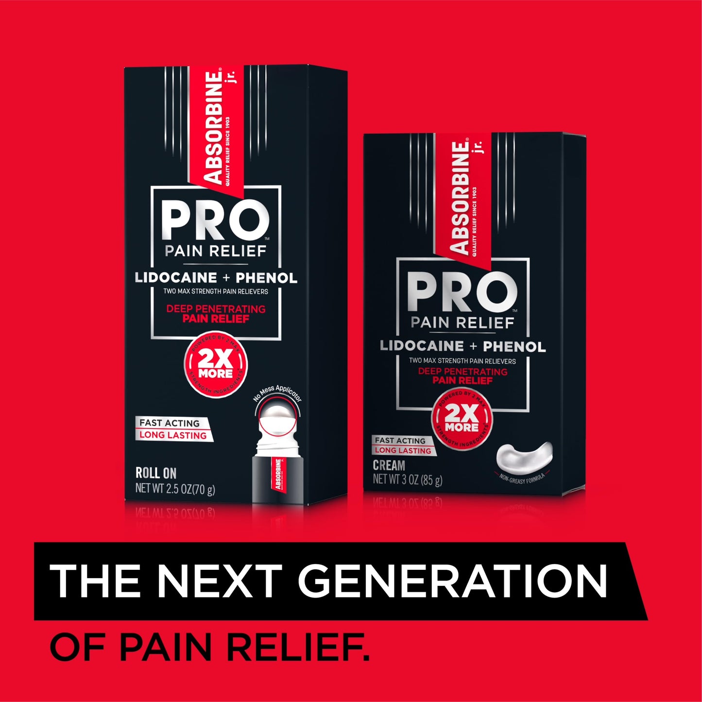 Absorbine Jr. PRO Maximum Strength Lidocaine Roll-On for Targeted Nerve and Muscle Pain Relief, 4% Lidocaine + 1.5% Phenol, Fast Acting & Long Lasting, 2.5 oz ABSORBINE JR.Buy Supplements Australia