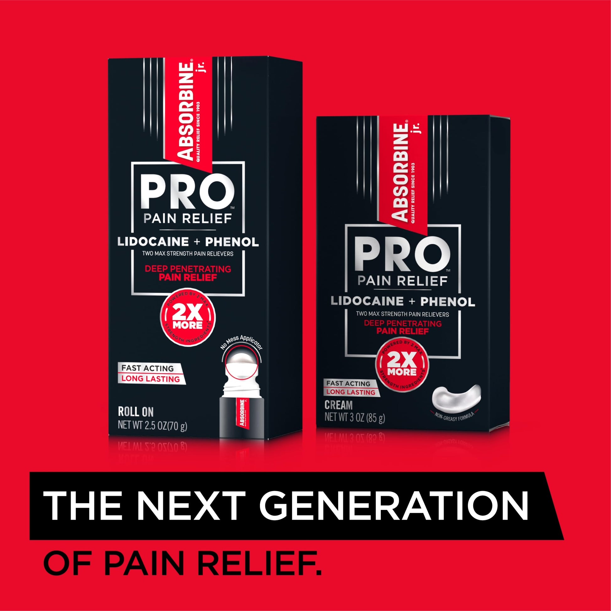 Absorbine Jr. PRO Maximum Strength Lidocaine Roll-On for Targeted Nerve and Muscle Pain Relief, 4% Lidocaine + 1.5% Phenol, Fast Acting & Long Lasting, 2.5 oz ABSORBINE JR.Buy Supplements Australia