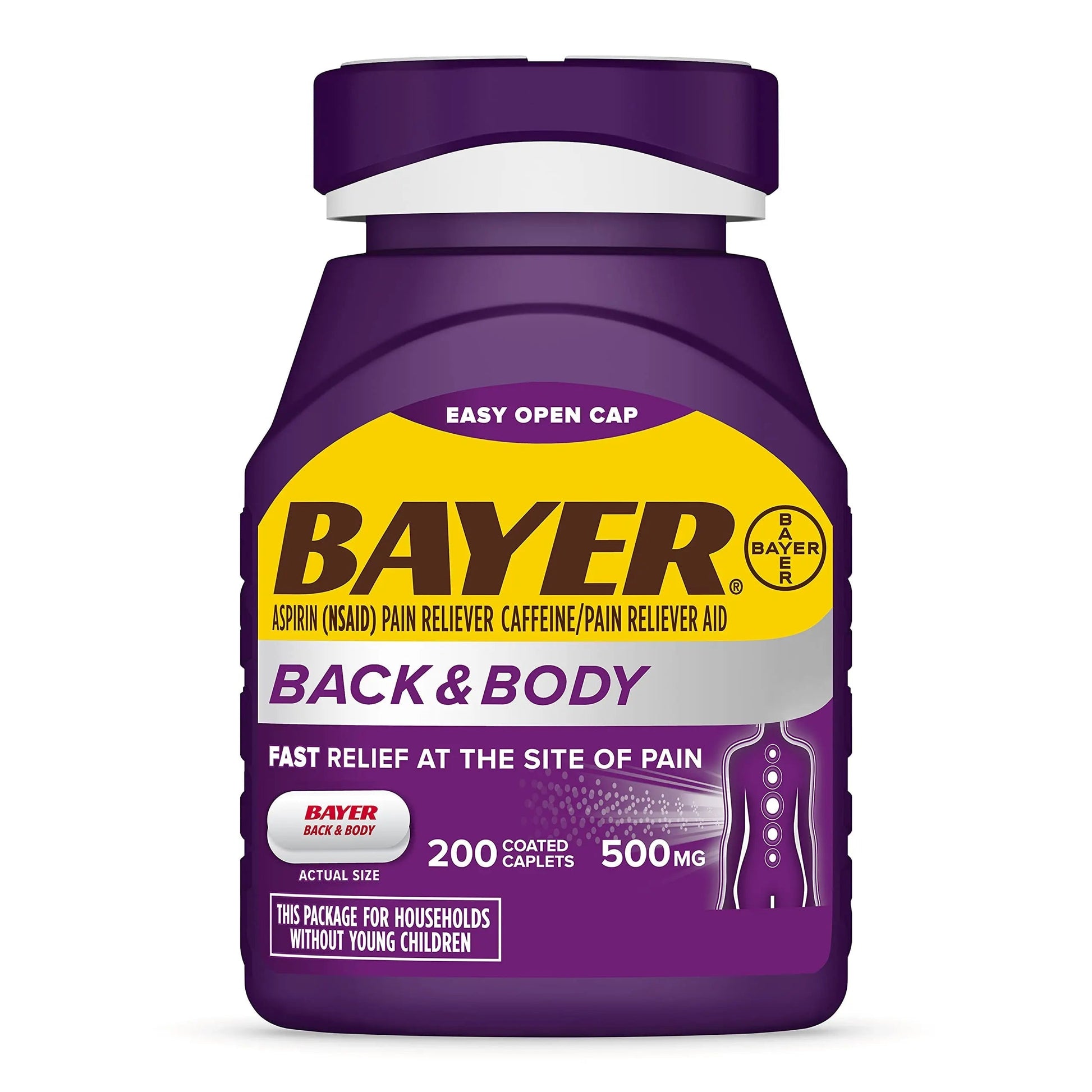 Bayer Extra Strength 500mg Aspirin Plus Caffeine for Powerful Pain Relief, 200 Coated Caplets BayerBuy Supplements Australia