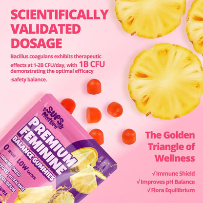 Women's Probiotic Gummies Nutrition Premium Feminine Balance Gummies - Supports pH Balance, Digestion & Immune Health - Hawaiian Pineapple Flavor sups natureBuy Supplements Australia