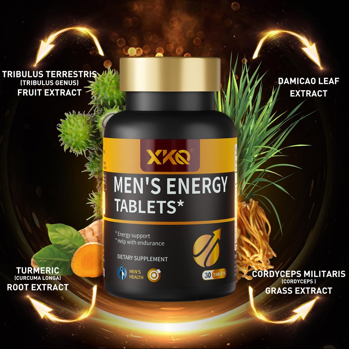 XKQ Men’s Vitality Support Supplement – Daily Energy & Performance Formula for Adult Men | Supports Circulation, Stamina & Confidence | Herbal & Amino Blend | 30 Tablets | 3rd Party Tested XKQBuy Supplements Australia