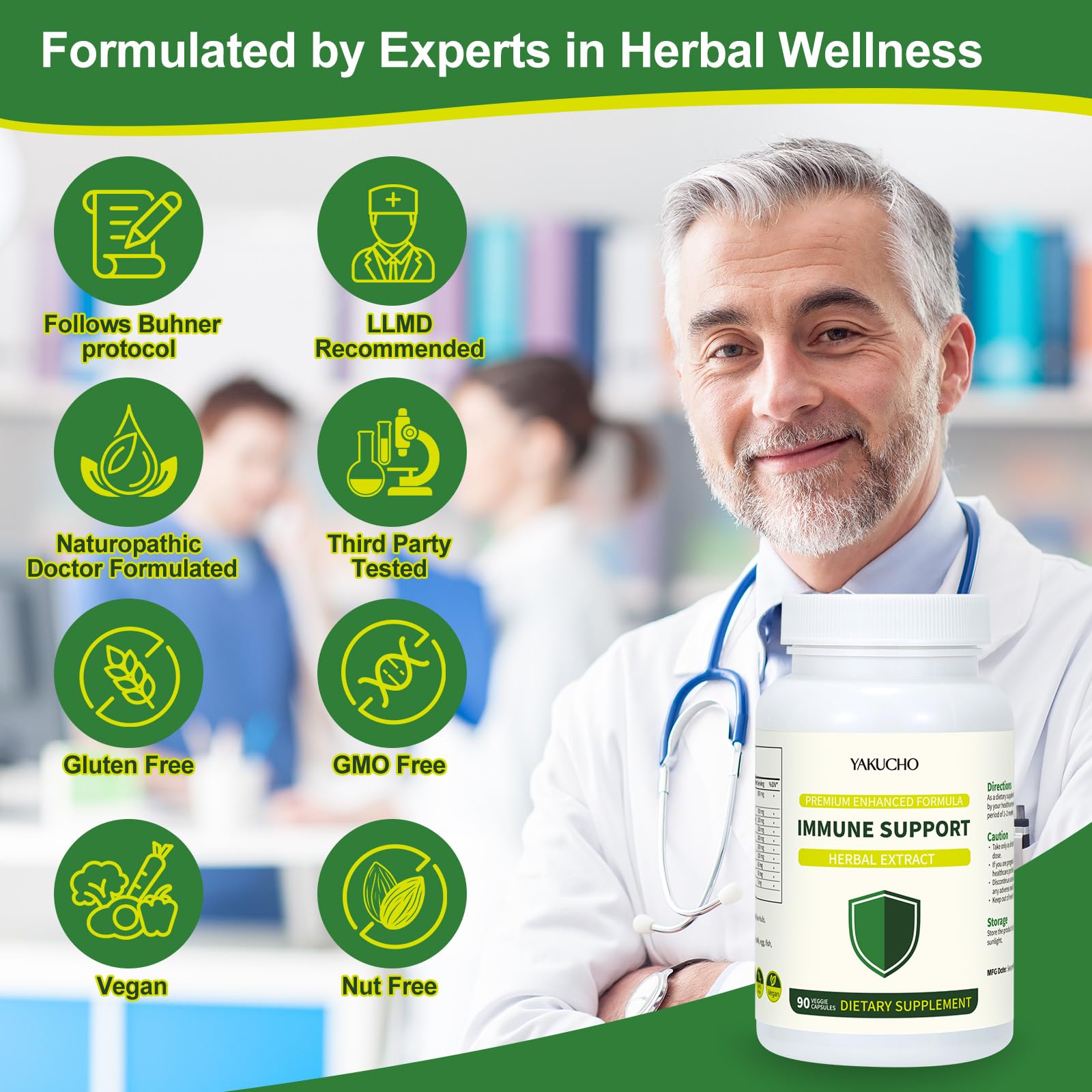 Herbal Immune Support Supplement, Vegan Capsules with Japanese Knotweed, Cat’s Claw, Skullcap & Sanguinolenta, Supports Immune Health & Overall Wellness, Gluten-Free YakuchoBuy Supplements Australia