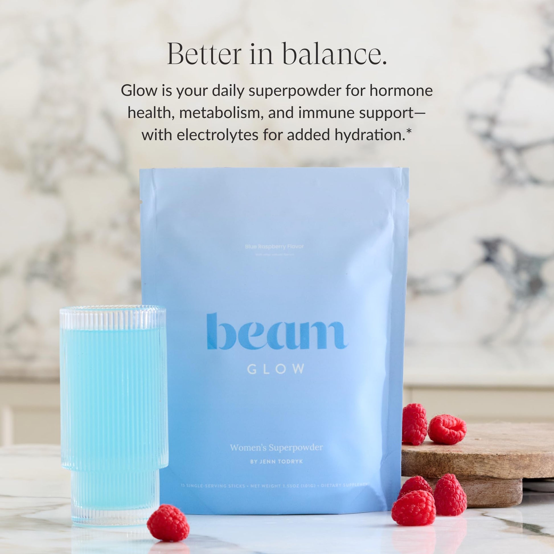 Beam Glow & Kids Wellness Bundle, Hormone Support for Women with Inositol & Ashwagandha, Superfood Powder with Fruits & Veggies for Kids' Growth & Immune Health BeamBuy Supplements Australia