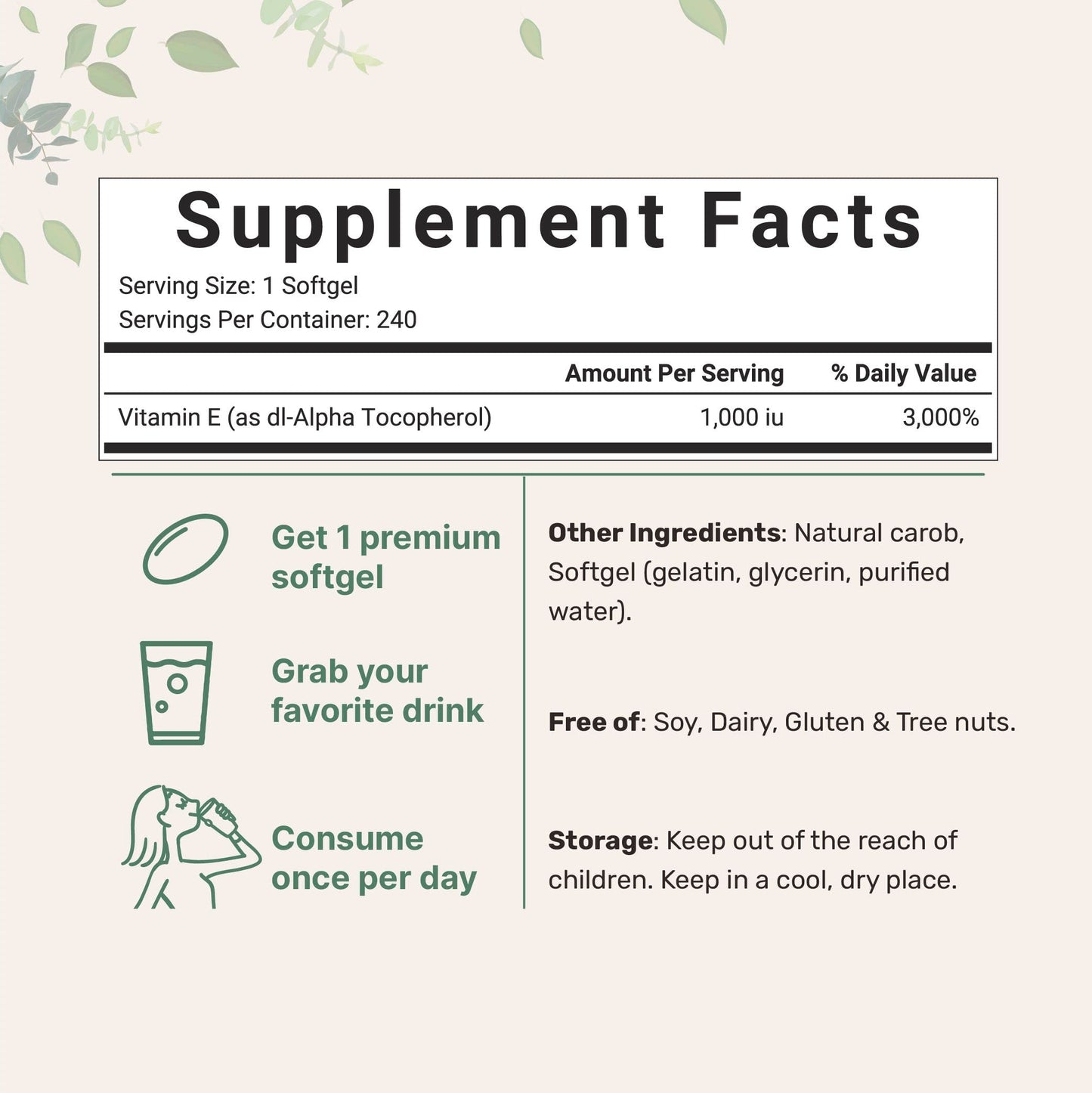 Micro Ingredients Vitamin E 1000 IU, 240 Softgels | Pure Vitamin E Oil Pills Micro IngredientsBuy Supplements Australia
