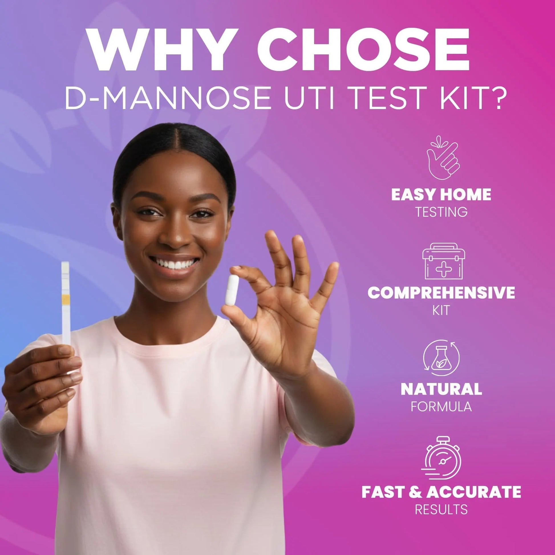 Pelvana D-Mannose UTI Kit for Women – UTI Test Strips & D-Mannose Supplement, At-Home Testing, Maintains Healthy Urinary Tract Balance, Flushes Impurities – 3 Bottles (120 Capsules) + 50 Test Strips PelvanaBuy Supplements Australia