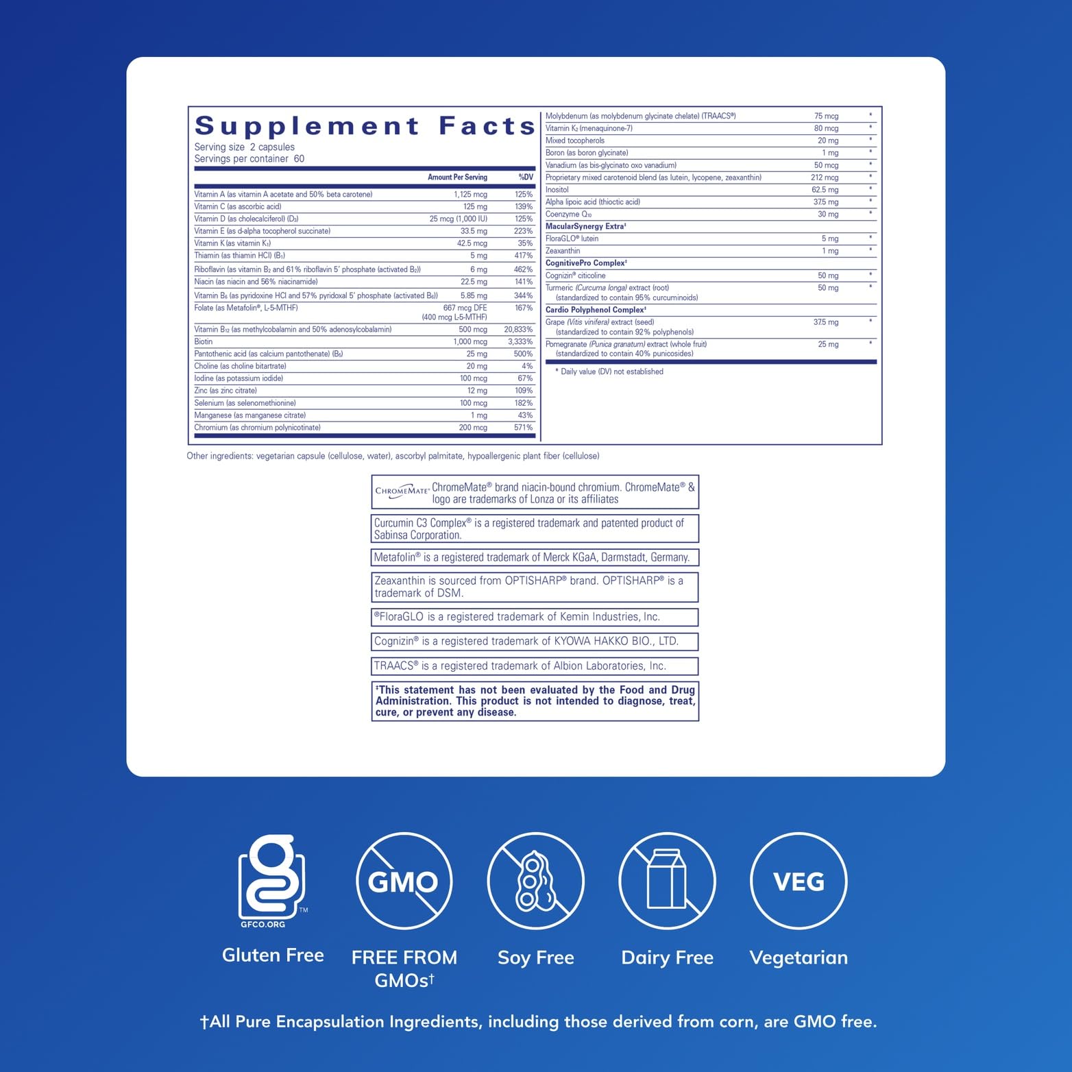 Pure Encapsulations Longevity Nutrients | Multivitamin/Mineral Complex to Support Healthy Aging, Brain Function, Eyes, Bones, and Vascular Health* | 120 Capsules Pure EncapsulationsBuy Supplements Australia