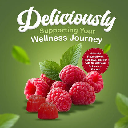 NuVa GLP-1 Support Multivitamin Gummies for Men & Women: Raspberry, Sugar-Free, 3g Fiber for Digestion & Gut Health NuVa