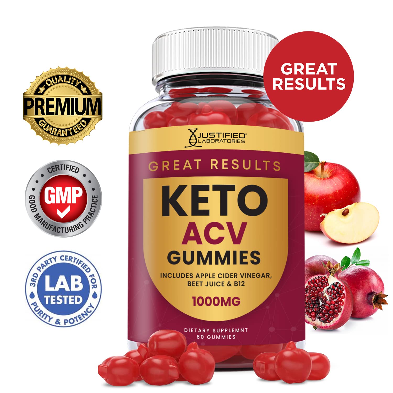 Justified Laboratories (2 Pack) Great Results Keto ACV Gummies 1000MG Justified LaboratoriesBuy Supplements Australia
