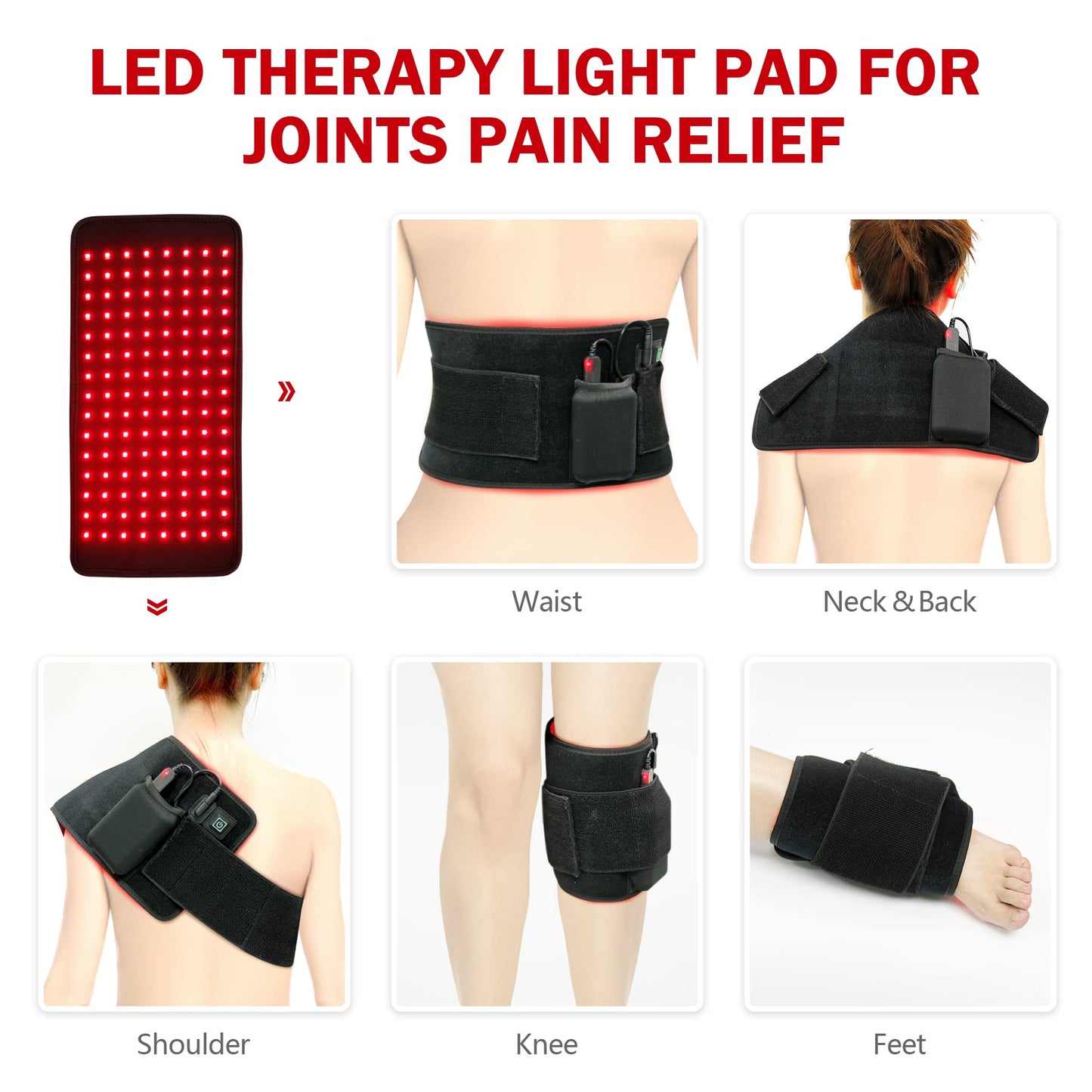 UTK Red Light Therapy Pad for Body Pain Relief, LED 660＆850nm Wearable Wrap Deep Therapy UTKBuy Supplements Australia
