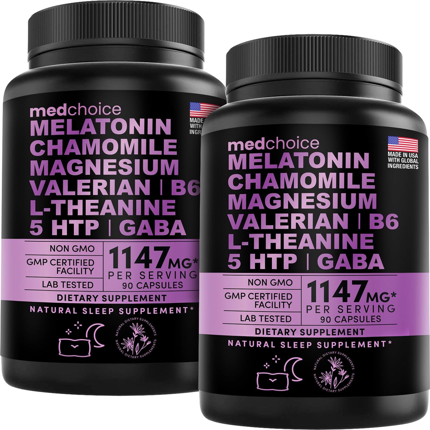 10-in-1 Melatonin Capsules - Melatonin 5mg Natural Sleep Aid for Adults MEDCHOICEBuy Supplements Australia