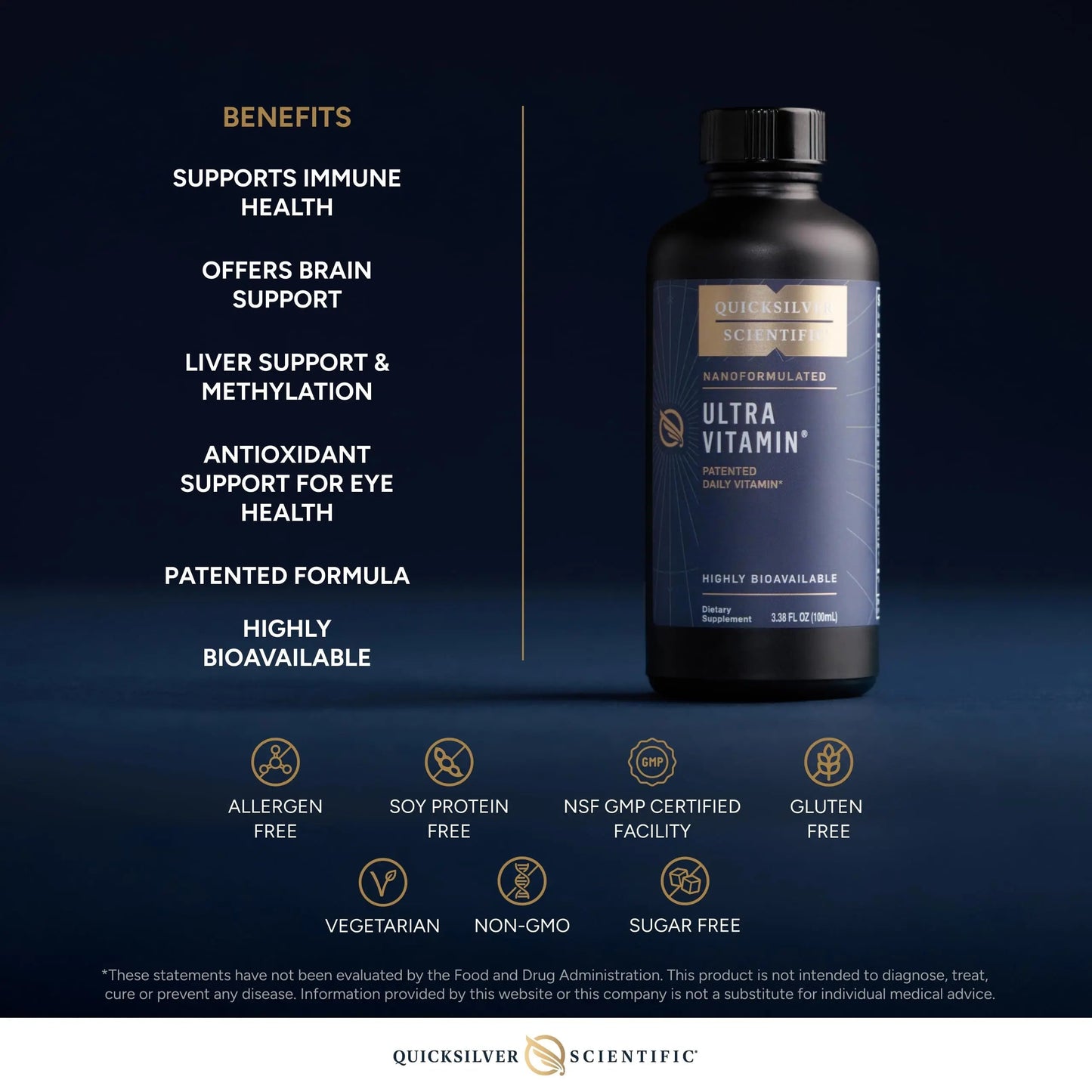 Quicksilver Scientific Liposomal Ultra Vitamin - Liquid Multivitamin & Antioxidant Supplement for Energy, Liver Health & Brain Support Quicksilver Scientific