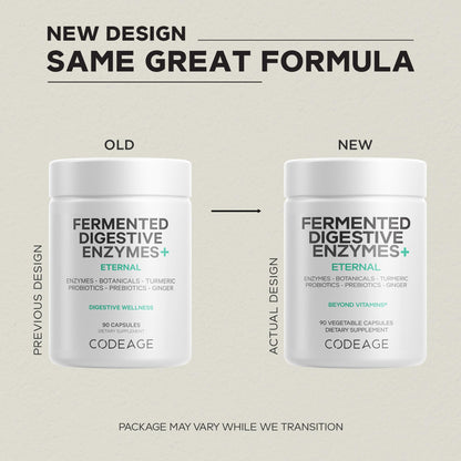 Codeage Fermented Digestive Enzymes Supplement 3-Month Supply - 14 Digestive Enzymes, Probiotics, Prebiotics, Fermented Botanicals