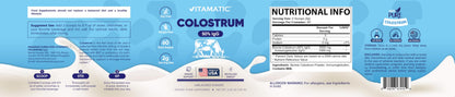 Vitamatic Bovine Colostrum Powder - 50% Highest IgG -120 Gram - Supplement for Gut Health, Hair Growth, Beauty, Muscle Recovery, & Immune Support - Easy to Mix - Unflavored - 60 Servings VitamaticBuy Supplements Australia