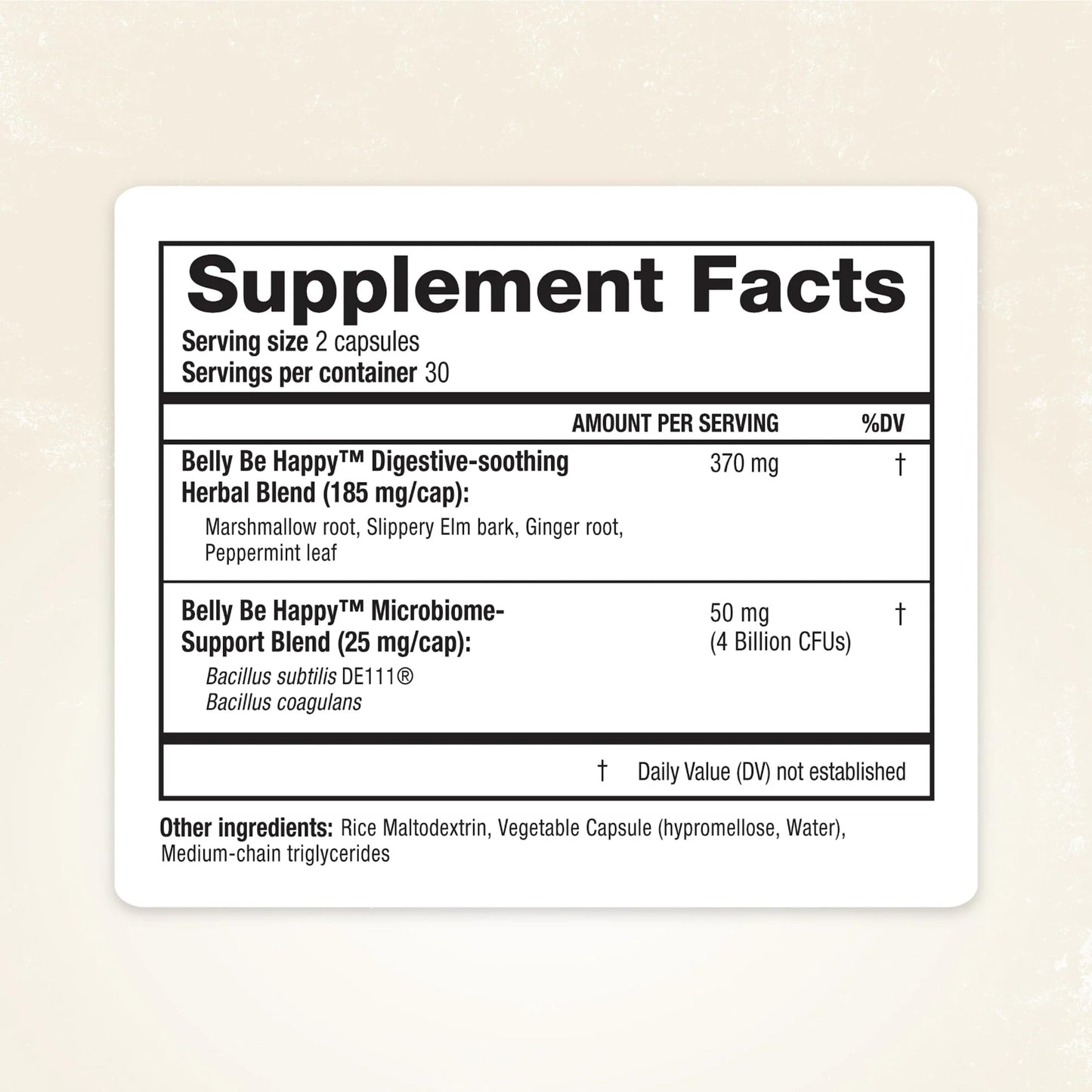 RidgeCrest Herbals Belly Be Happy - 60 Capsules - Digestive Comfort Support - Non-GMO RidgeCrest HerbalsBuy Supplements Australia