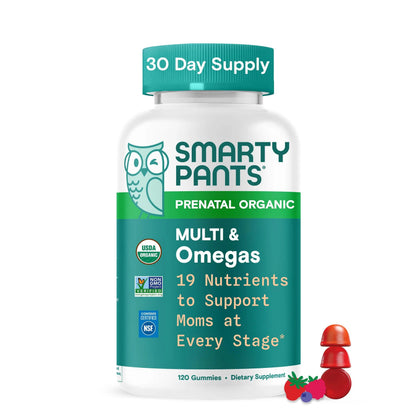 SmartyPants Organic Prenatal Vitamins for Women, Multivitamin Gummies: Biotin, Methylfolate, Omega 3 (ALA), Vitamin D3, C, Vitamin B12, B6, A, K2 & Zinc SmartyPantsBuy Supplements Australia