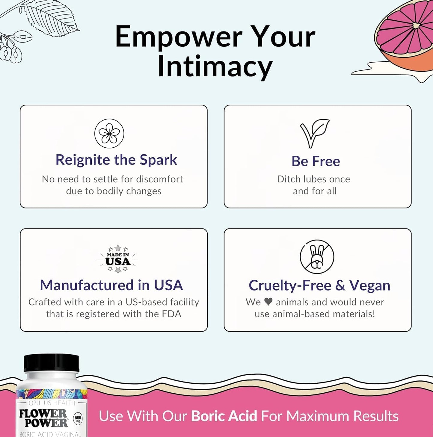 Flower Power ‘She Juicy’ Supplement for Vaginal Health | Slippery Elm Bark | Feminine Flower PowerBuy Supplements Australia