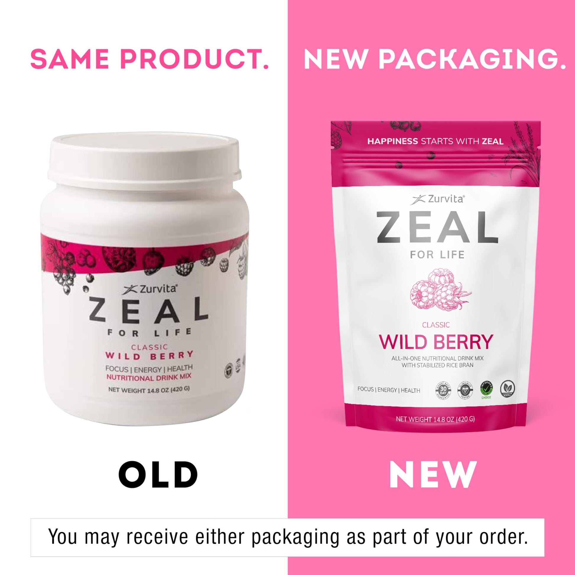 Zurvita - Zeal for Life 30-Day Wellness Bag - Wild Berry (Classic) - Nutritional Supplement for Vitality, Immunity, and Wellness - 420 Grams ZurvitaBuy Supplements Australia