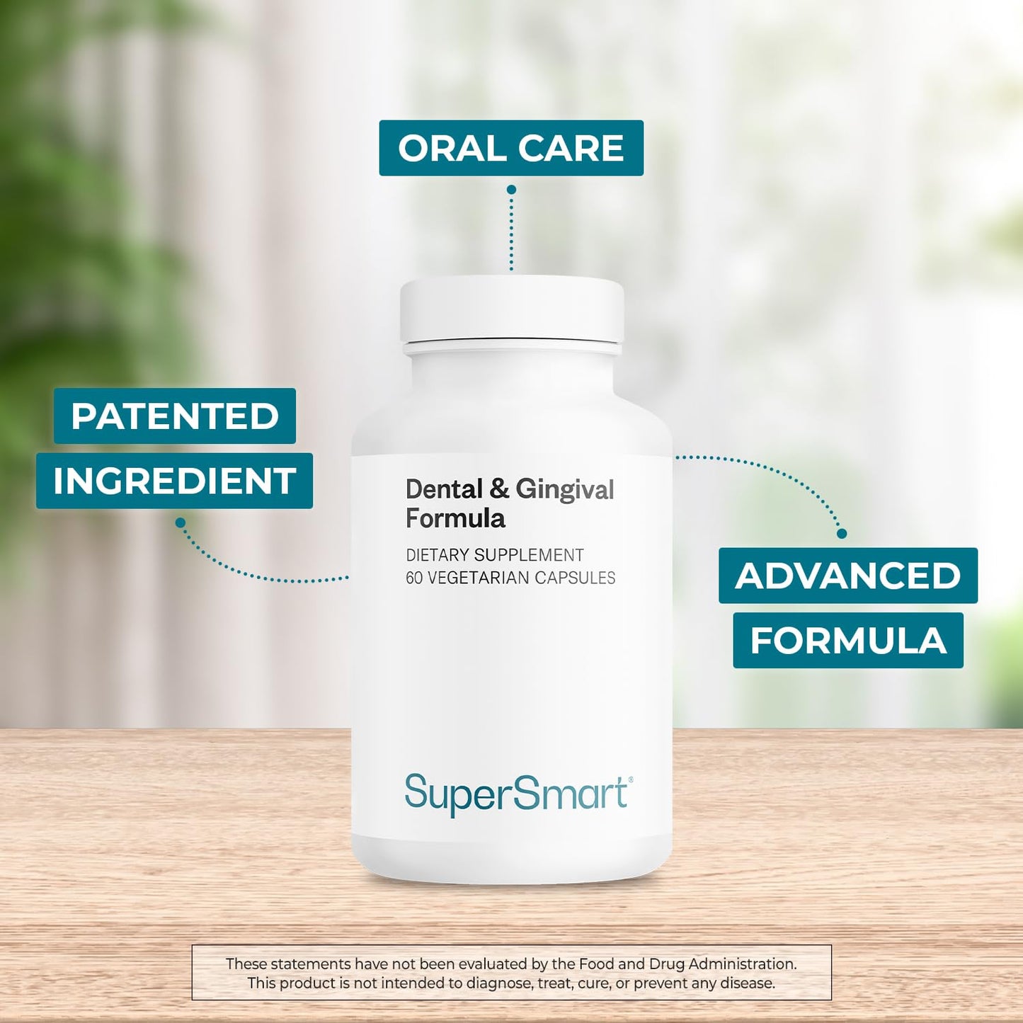 Supersmart - Dental & Gingival Formula (Patented) - Oral Care Supplement - with TEES-10 | Non-GMO & Vegan - 60 Vegetarian Capsules SupersmartBuy Supplements Australia