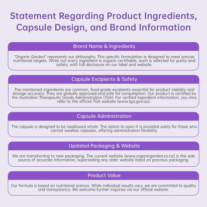Organic Garden Natural Height Support Supplement for Teens & Young Adults - Bone Health & Growth Aid with L-Lysine, Red Algae Calcium, 19 Nutrients - 90 Capsules Organic GardenBuy Supplements Australia