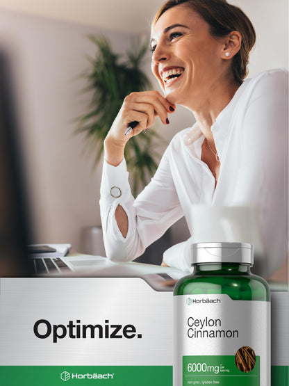 Ceylon Cinnamon Capsules | 6000 mg | 150 Count | Non-GMO & Gluten Free Supplement HorbäachBuy Supplements Australia