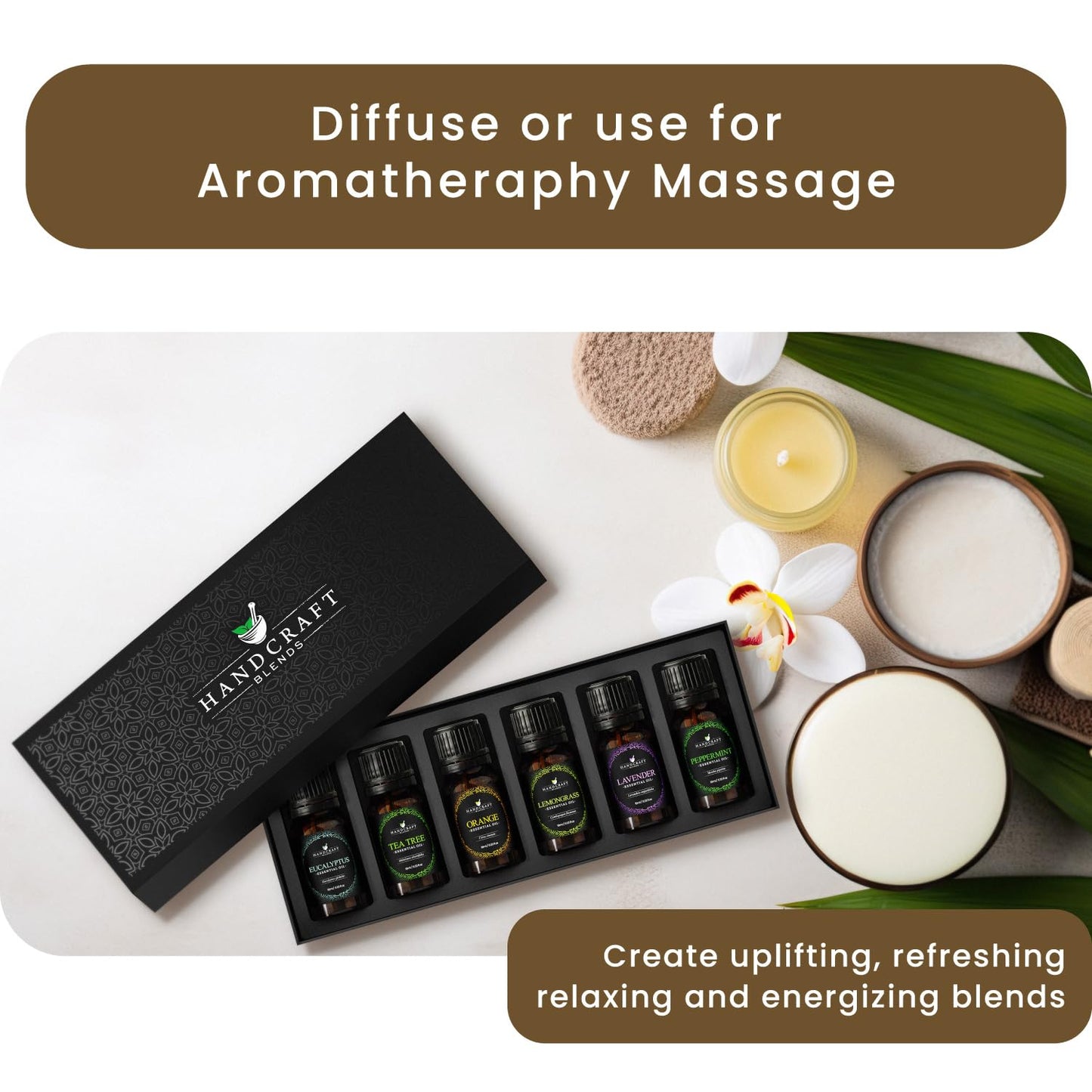 Handcraft Essential Oils Set – Top 6 Essential Oil Diffuser Oils for Home, Candle Making, Aromatherapy Oils Handcraft BlendsBuy Supplements Australia