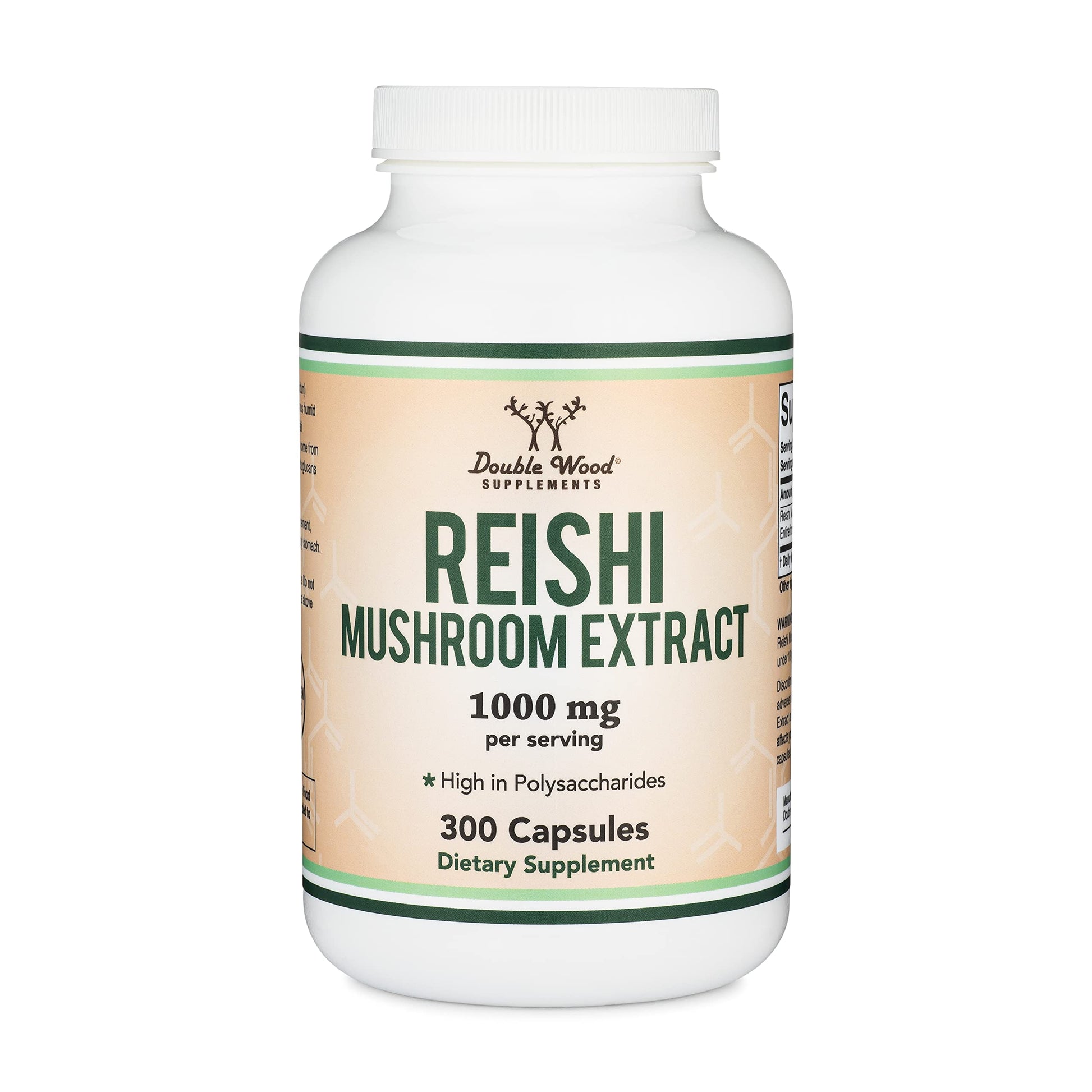 Reishi Mushroom Capsules (4:1 Ganoderma Extract, 1,000mg Red Reishi Powder Servings) Double Wood SupplementsBuy Supplements Australia