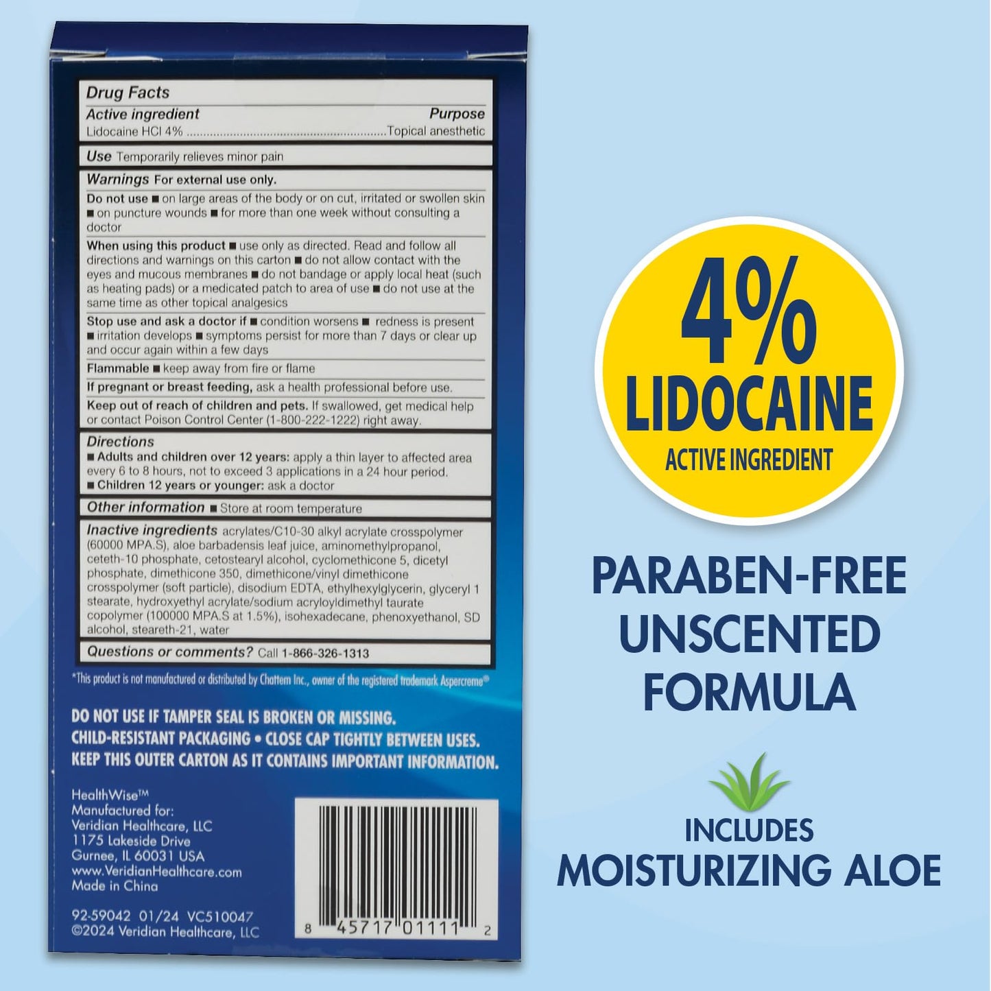 HealthWise 4% Lidocaine Roll-On | OTC Strength | Pain Relief Liquid | 2.5 oz. 73 mL | Non-Greasy, Unscented Formula | Topical Anesthetic HealthWiseBuy Supplements Australia