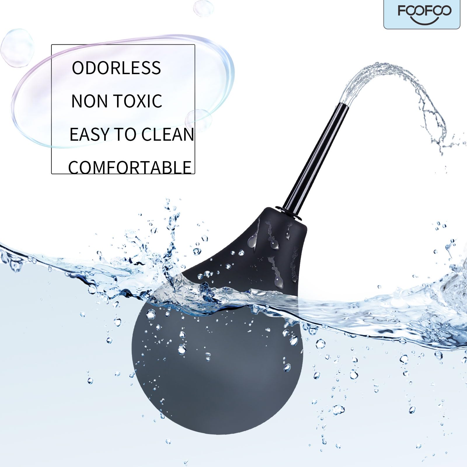 Enema Bulb 7.6oz Douche Enema Kit Includes 4 Nozzles for Women & Men Black with Storage Bag FOOFOOBuy Supplements Australia