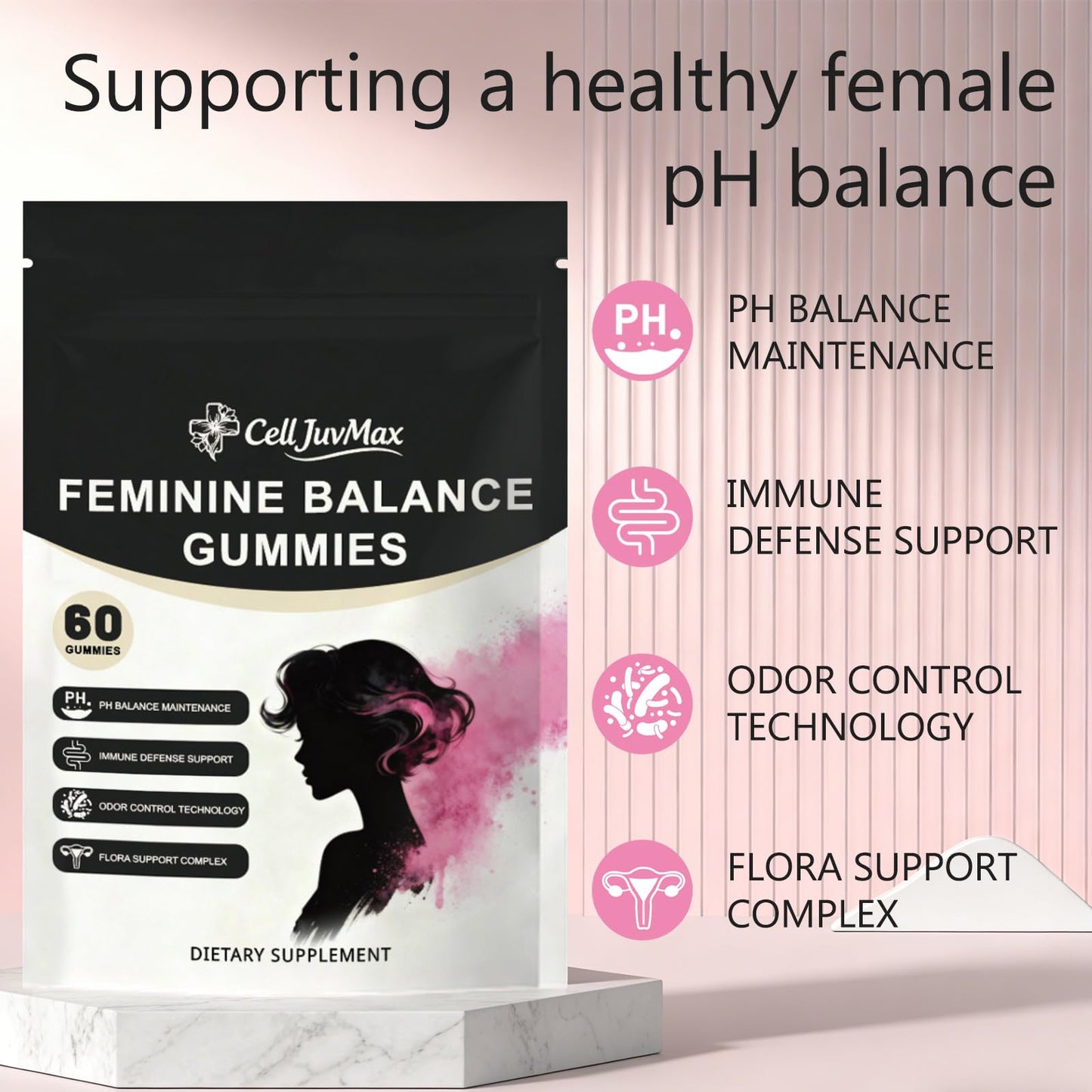 YFDSRF Feminine Balance Probiotic Gummies for Women - with Hawaiian Pineapple, pH Balance Support, Healthy Odor & Flora, Vaginal & Immune Health, Vegan Dietary Supplement - 60 Gummies (1) YFDSRFBuy Supplements Australia