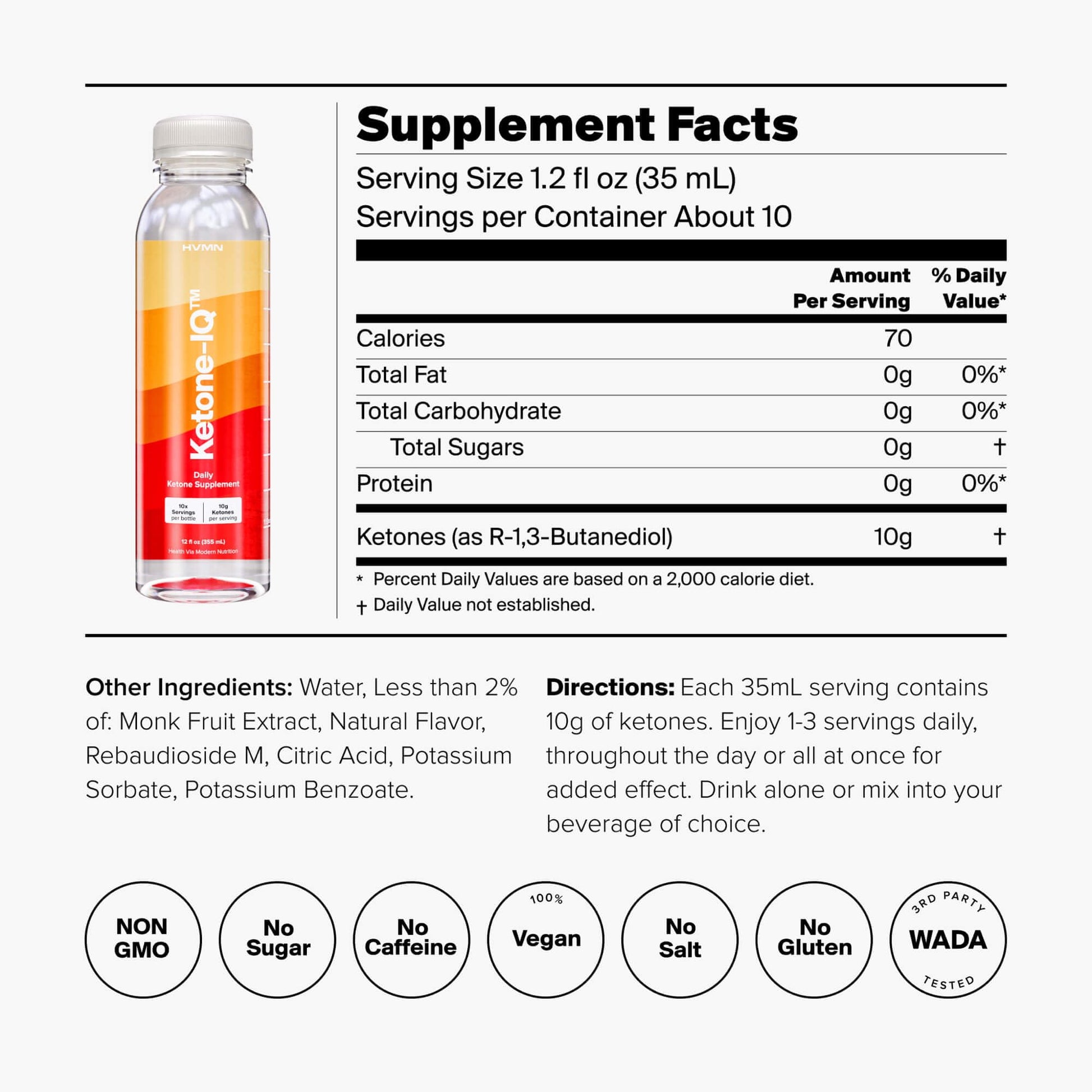 H.V.M.N. Ketone IQ - Get Your Fuel from Ketones. No Sugar, No Salt, No Caffeine. 30 Servings H.V.M.N.Buy Supplements Australia